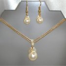 Wedding Bridal Gift Crystal Pearls Pendant Earrings made with SWAROVSKI ELEMENTS
