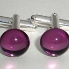 Wedding Groom Cabochon Amethyst Crystal Cufflinks made with SWAROVSKI ELEMENTS