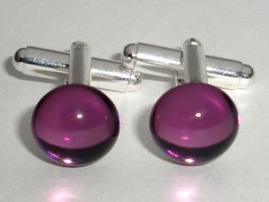 Wedding Groom Cabochon Amethyst Crystal Cufflinks made with SWAROVSKI ELEMENTS