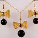 RARE Xmas Party Gift Bow-tie-ful Crystal Pearls Set made with SWAROVSKI ELEMENTS