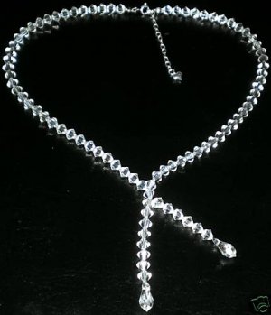 Wedding Bridal Favour Gift Crystals Tie Necklace made with SWAROVSKI ELEMENTS