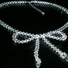 WOW! Wedding Bridal Favour Crystals Bow Necklace made with SWAROVSKI ELEMENTS