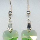Wedding Bridal Gift Peridot Crystal Heart Earrings made with SWAROVSKI ELEMENTS