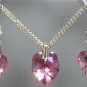 Wedding Bridal Crystal Heart Necklace & Earrings made with SWAROVSKI ELEMENTS
