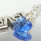 "Something Blue" Crystal Heart & Love Charm /Garter made with SWAROVSKI ELEMENTS