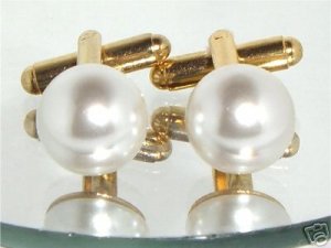 White Pearl Gift Cufflinks made with SWAROVSKI ELEMENTS
