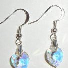 Sterling Silver Crystal AB Heart Earrings 925 Gift made with SWAROVSKI ELEMENTS