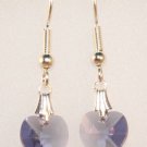 Wedding Bride Tanzanite Crystal Heart Earrings Gift made with SWAROVSKI ELEMENTS