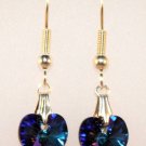 Wedding Bride Heliotrope Crystal Heart Earrings made with SWAROVSKI ELEMENTS