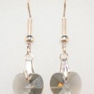 Wedding Bride Bl.Diamond  Crystal Heart Earrings made with SWAROVSKI ELEMENTS