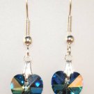 Wedding Bride Bermuda Blue Crystal Heart Earrings made with SWAROVSKI ELEMENTS