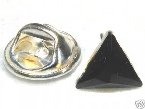 Wedding Party Groom Usher Jet Crystal Tack Tie Pin made with SWAROVSKI ELEMENTS