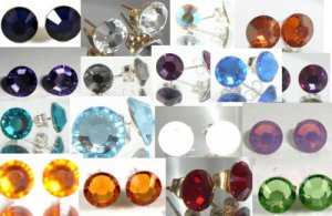 30 Colours 7mm Stud Wedding Bride Party Earrings made with SWAROVSKI ELEMENTS