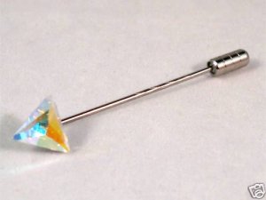 Wedding Party Groom Usher Crystal AB Cravat Tie Pin made with SWAROVSKI ELEMENTS