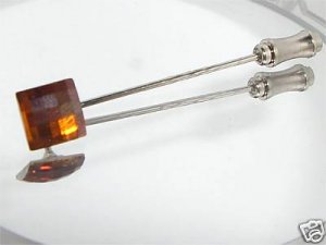 Wedding Groom Chess Copper Crystal Cravat Tie Pin made with SWAROVSKI ELEMENTS