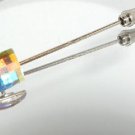 Wedding Groom Chess Clear AB Crystal Cravat Tie Pin made with SWAROVSKI ELEMENTS