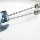 Wedding Groom Chess Aqua Crystal Cravat Tie Pin made with SWAROVSKI ELEMENTS
