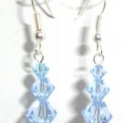 Sterling Silver Lt Sapphire Xmas Crystal Earrings made with SWAROVSKI ELEMENTS