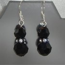 Sterling Silver Xmas Valentine Jet Crystal Earings made with SWAROVSKI ELEMENTS