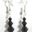 Sterling Silver 925 Jet Crystal Earrings Xmas Gift made with SWAROVSKI ELEMENTS