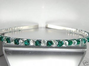 Wedding Bridal Headband Emerald Crystal Tiara Prom made with SWAROVSKI ELEMENTS