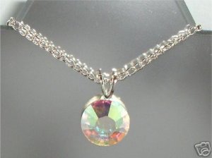 Wedding 11mm Flatback Crystal Clear AB Necklace made with SWAROVSKI ELEMENTS