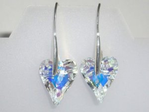 Xmas Wedding Valentine Wild Heart Crystal Earings made with SWAROVSKI ELEMENTS