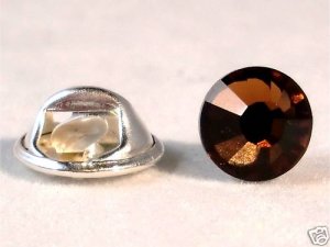 8.5mm Wedding Crystal Brown Lapel Tack Tie Pin made with SWAROVSKI ELEMENTS