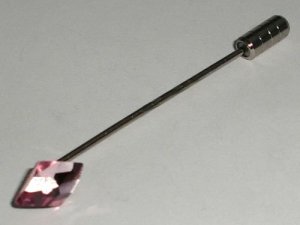 Wedding  RHOMBUS Lt. Rose Crystal Cravat Tie Pin made with SWAROVSKI ELEMENTS