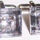 Wedding Party Groom Gift Square Crystal Cufflinks made with SWAROVSKI ELEMENTS