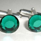 RARE! Wedding Party Gift Emerald Crystal Cufflinks made with SWAROVSKI ELEMENTS