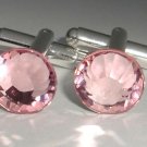 RARE! Wedding Party Gift Lt. Rose Crystal Cufflinks made with SWAROVSKI ELEMENTS