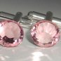 RARE! Wedding Party Gift Lt. Rose Crystal Cufflinks made with SWAROVSKI ELEMENTS