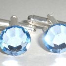 RARE! Wedding Party Lt. Sapphire Crystal Cufflinks made with SWAROVSKI ELEMENTS