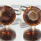 RARE! Wedding Party Gift Brown Crystal Cufflinks made with SWAROVSKI ELEMENTS