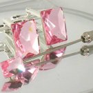Wedding Rose Crystal Cufflinks & Cravat Tie Pin Set made with SWAROVSKI ELEMENTS