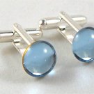 Wedding Groom Usher Aqua Cabochon Crystal Cufflinks made with SWAROVSKI ELEMENTS