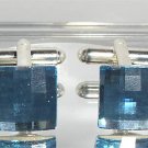Wedding  Chess Aqua Crystal Groom Usher Cufflinks made with SWAROVSKI ELEMENTS