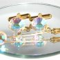 Wedding Crystal Golden Cufflinks & Cravat Tie Pin made with SWAROVSKI ELEMENTS