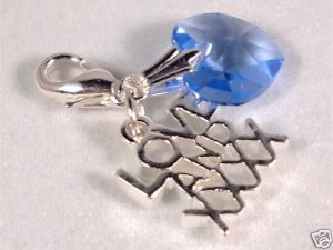 Something Blue Wedding Crystal Heart Bridal Charm made with SWAROVSKI ELEMENTS