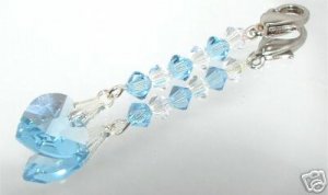 Something Blue Wedding Crystal Heart  Bridal Charm made with SWAROVSKI ELEMENTS