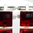 Red Chess Crystal Wedding Groom Usher Cufflinks made with SWAROVSKI ELEMENTS