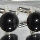 Wedding Groom Usher Cabochon Jet Crystal Cufflinks made with SWAROVSKI ELEMENTS