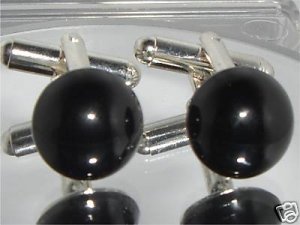 Wedding Groom Usher Cabochon Jet Crystal Cufflinks made with SWAROVSKI ELEMENTS