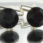 RARE! Wedding Groom Gift Jet Crystal Cufflinks made with SWAROVSKI ELEMENTS
