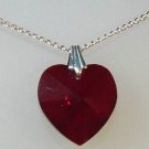 Sterling Silver 18mm Crystal Heart Pendant Necklace made with SWAROVSKI ELEMENTS