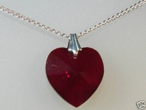 Sterling Silver 18mm Crystal Heart Pendant Necklace made with SWAROVSKI ELEMENTS