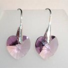 Wedding Xmas Lt.Amethyst Crystal Hearts  Earrings made with SWAROVSKI ELEMENTS