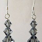 Black Diamond Crystal Earrings Sterling Silver made with SWAROVSKI ELEMENTS