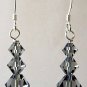 Black Diamond Crystal Earrings Sterling Silver made with SWAROVSKI ELEMENTS